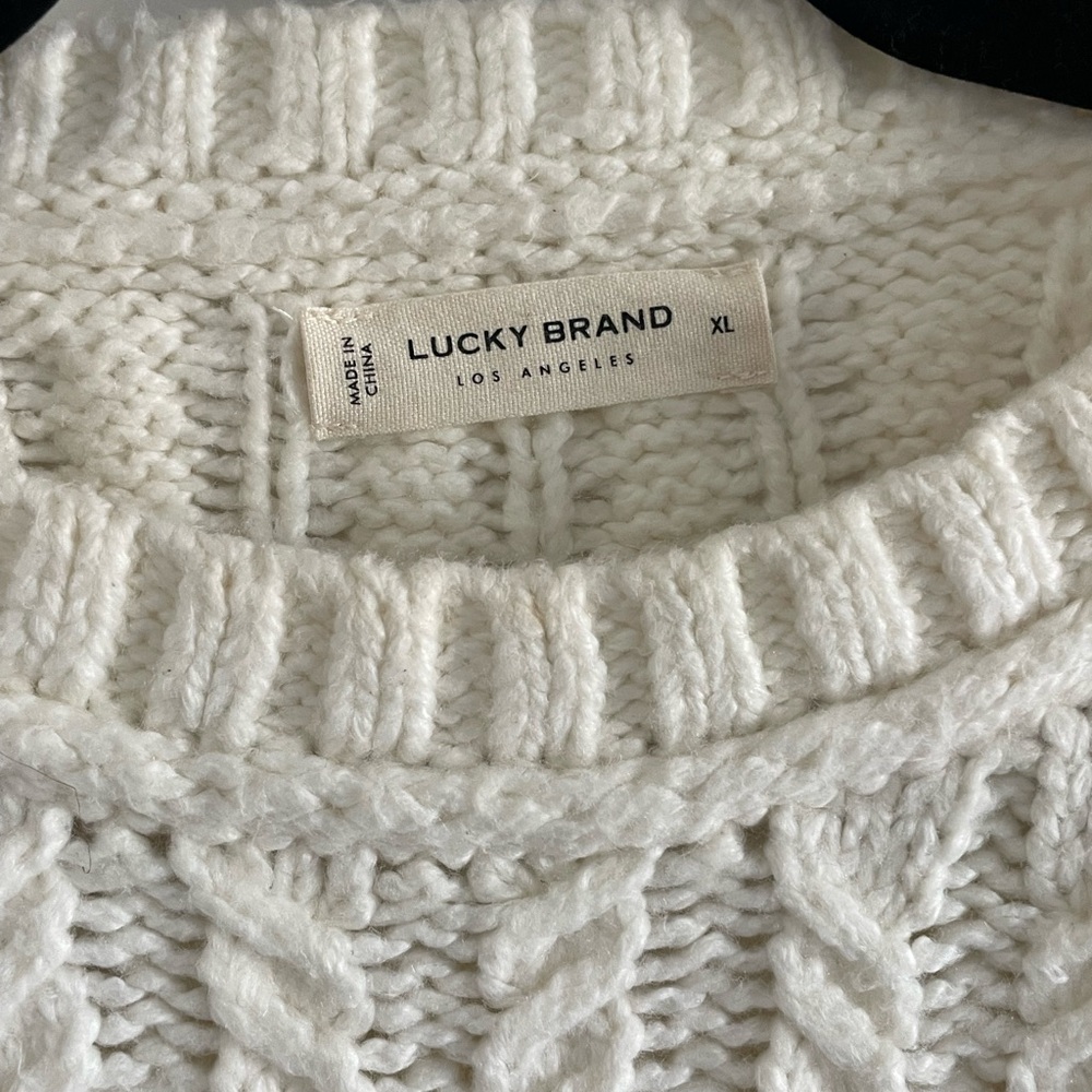 Lucky Brand Ivory Cable Knit Sweater - Picture 4 of 4